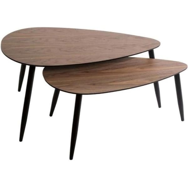 Set med 2 soffbord i valnötsstil "Mileo" Atmosphera