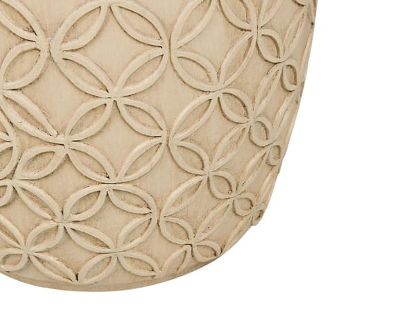 Sivupöytä vaalea beige MgO lasikuitu pyöreä UV-säteilyn veden ruosteen tahrojen kestävä boho moderni tyyli