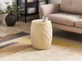 Miniatyrbillede 4 af 7: Accent Sidebord Lys Beige MgO Glasfiber Rund Top Tromme Form UV Plet Rust Vand Vindbestandig Boho Moderne Udendørs Stue