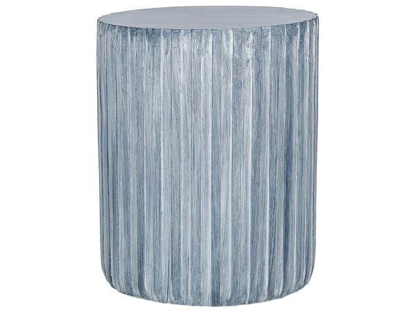 Accent Sidebord Lysegrå MgO Glasfiber Rund Top Tromleform UV Plet Rust Vand Vindbestandig Boho Moderne Udendørs Stue