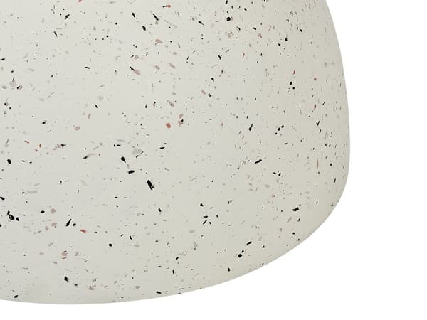 Accent sidebord off-white med terrazzoeffekt MgO glasfiber rund top timeglasform UV plet rust vand vind resistent moderne udendørs stue