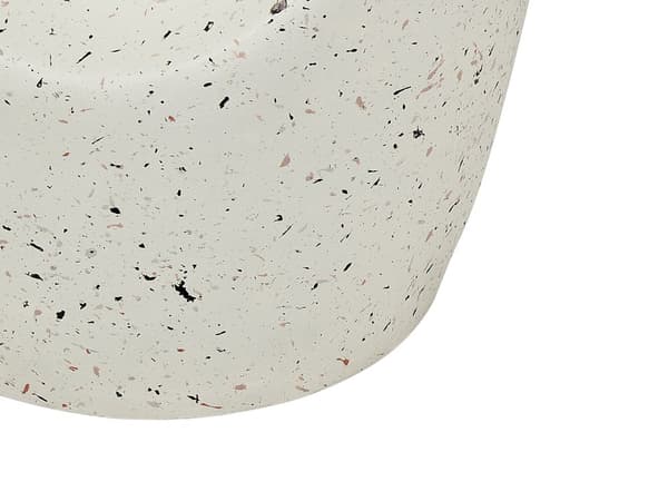 Accent Sidebord Hvid med Terrazzo Effekt MgO Glasfiber Rund Top UV Plet Rust Vand Vindbestandig Moderne Udendørs Stue