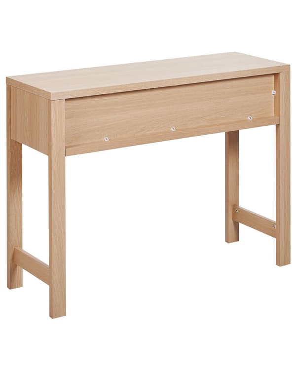 Konsolbord Ljust Trä Konstruerat Trä 2 Lådor Svarta Handtag Vardagsrum Hall Möbler Boho Modern Design