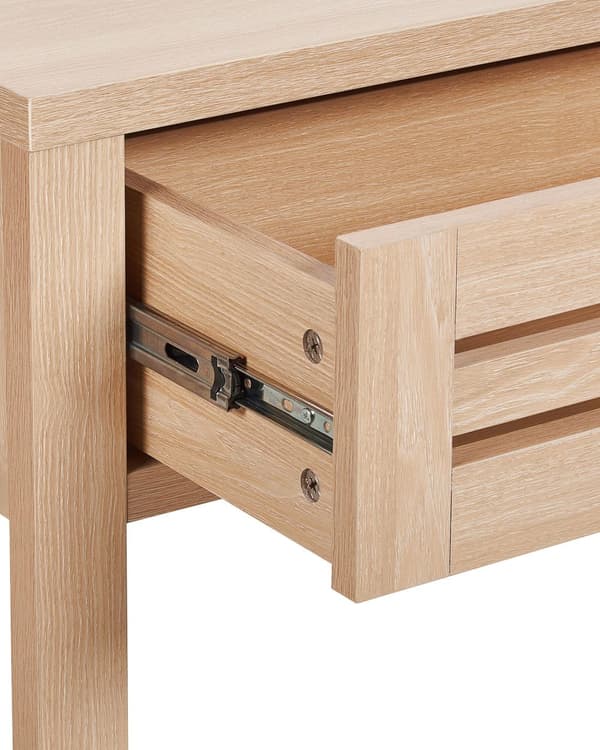 Konsolbord Ljust Trä Konstruerat Trä 2 Lådor Svarta Handtag Vardagsrum Hall Möbler Boho Modern Design