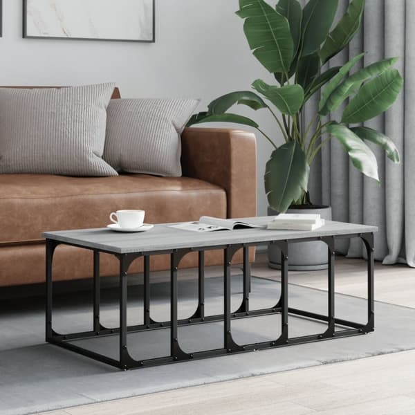 vidaXL Sohvapöytä harmaa Sonoma 100x50x35,5 cm tekninen puu