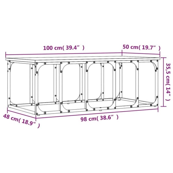 vidaXL sofabord 100x50x35,5 cm konstrueret træ brun egetræsfarve