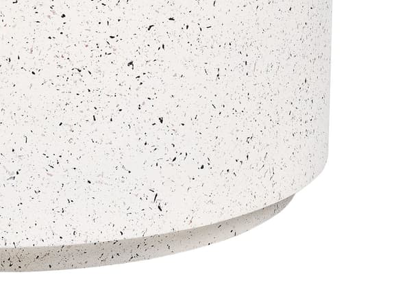 Accent Soffbord Vit med Terrazzoeffekt MgO Glasfiber Rund Form UV Fläck Rost Vatten Väderresistent Modern Utomhus Vardagsrum