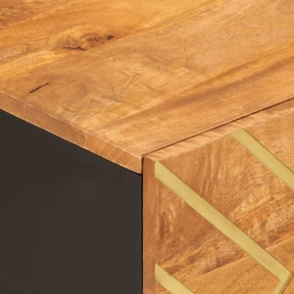 vidaXL sofabord 80x50x40 cm massivt mangotræ brun og sort