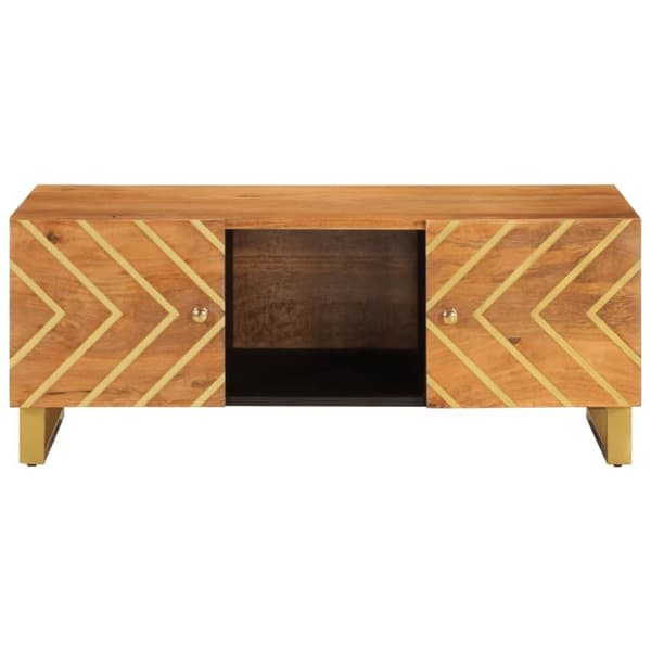 vidaXL sofabord 100x54x40 cm massivt mangotræ brun og sort