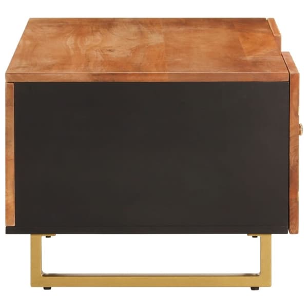 vidaXL sofabord 100x54x40 cm massivt mangotræ brun og sort