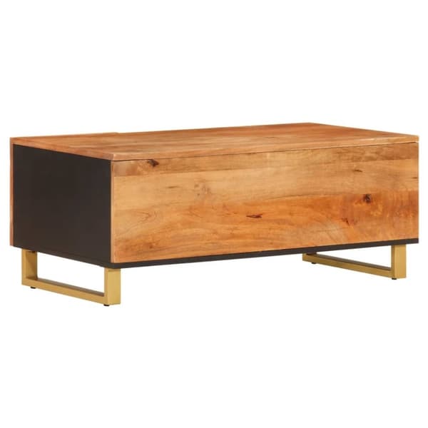 vidaXL sofabord 100x54x40 cm massivt mangotræ brun og sort