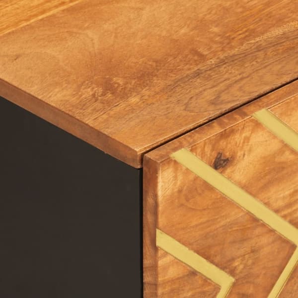 vidaXL sofabord 100x54x40 cm massivt mangotræ brun og sort