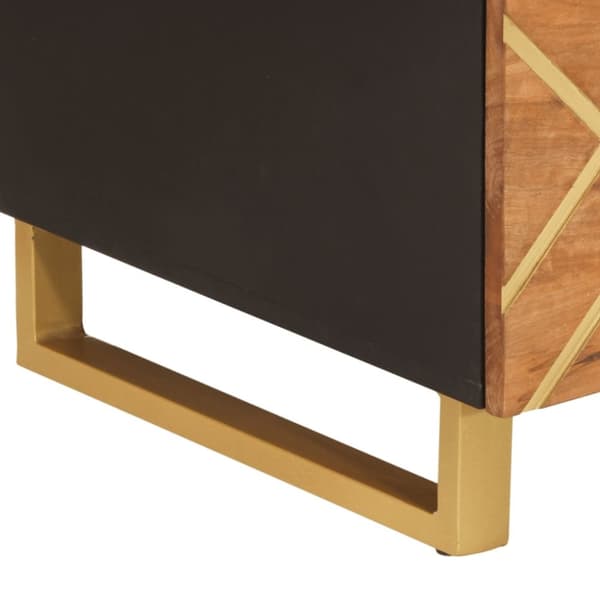 vidaXL sofabord 100x54x40 cm massivt mangotræ brun og sort