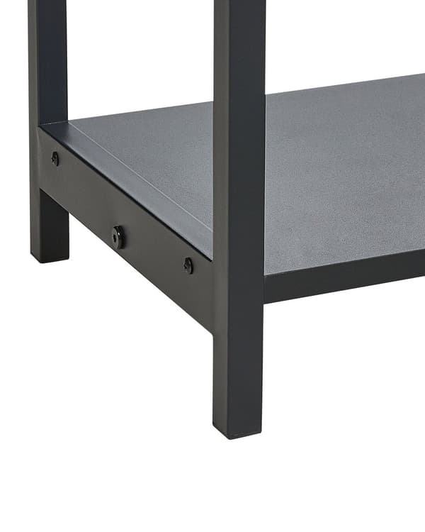 Konsollbord Svart Produsert tre Svart Gummitre Ben 2 skuffer Rotting Flettet fronter Stue Soverom Entré Møbler Boho Design