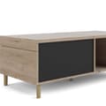 Miniatyrbilde 5 av 10: Penny sofabord med uttrekkstopplate og 2 rom Hickory dekor og matt sort.