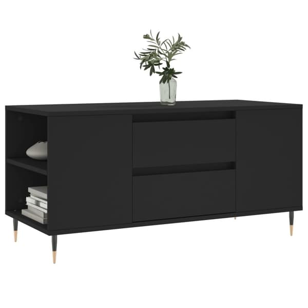 vidaXL Salongbord svart 102x44,5x50 cm konstruert tre