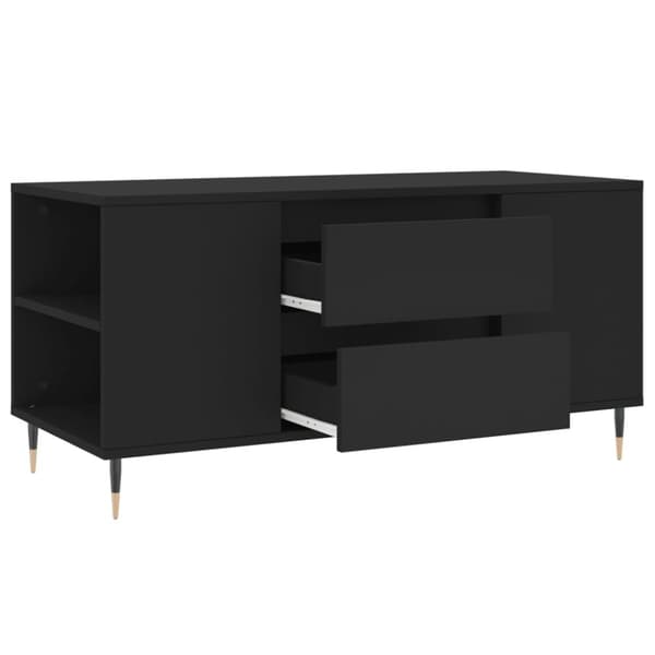 vidaXL Salongbord svart 102x44,5x50 cm konstruert tre