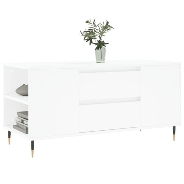 vidaXL Salongbord hvit 102x44,5x50 cm konstruert tre