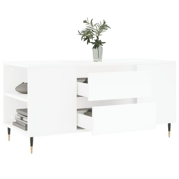 vidaXL Salongbord hvit 102x44,5x50 cm konstruert tre