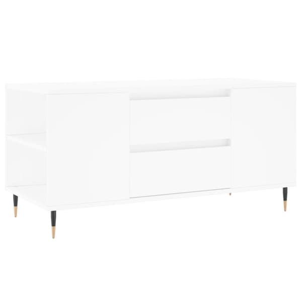 vidaXL Salongbord hvit 102x44,5x50 cm konstruert tre