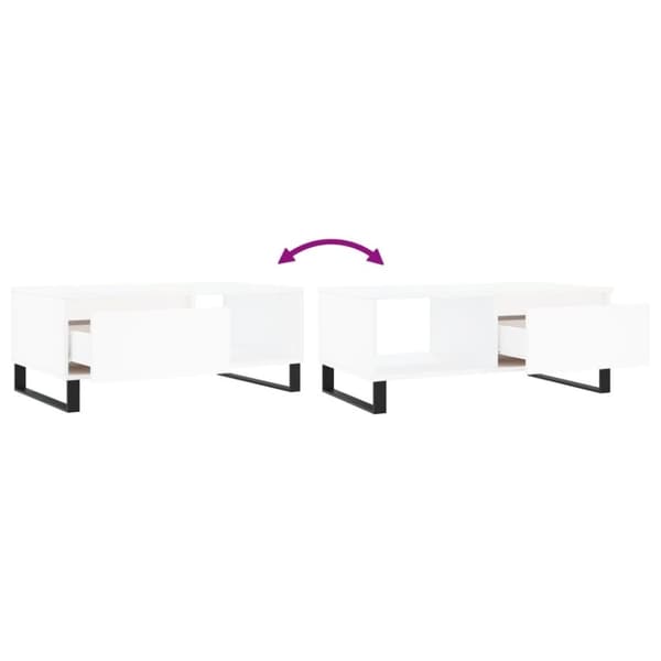 vidaXL Salongbord hvit 90x50x36,5 cm konstruert tre
