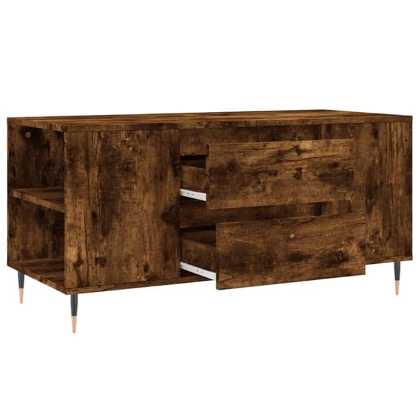 vidaXL Salongbord røkt eik 102x44,5x50 cm konstruert tre
