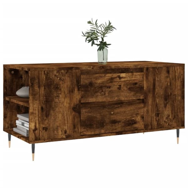 vidaXL Salongbord røkt eik 102x44,5x50 cm konstruert tre