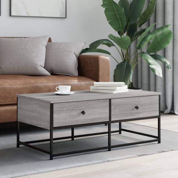 vidaXL Sohvapöytä harmaa Sonoma 100x51x40 cm tekninen puu