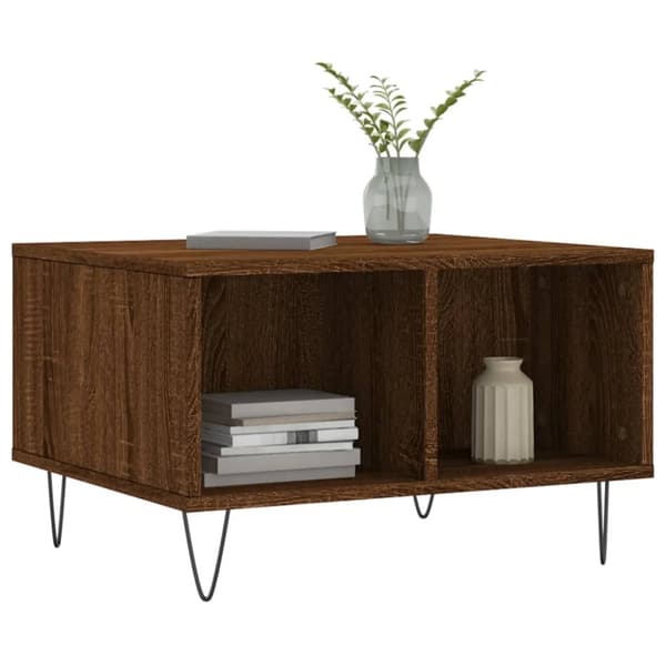 vidaXL sofabord 60x50x36,5 cm konstrueret træ brun egetræsfarve