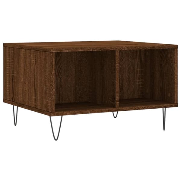vidaXL sofabord 60x50x36,5 cm konstrueret træ brun egetræsfarve