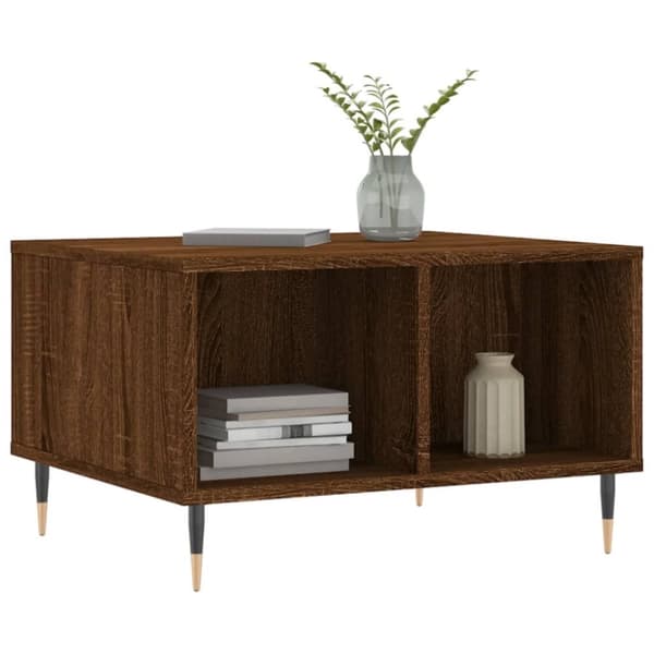 vidaXL sofabord 60x50x36,5 cm konstrueret træ brun egetræsfarve