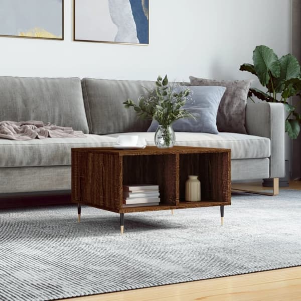vidaXL sofabord 60x50x36,5 cm konstrueret træ brun egetræsfarve