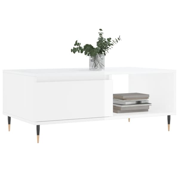 vidaXL Salongbord høyglans hvit 90x50x36,5 cm konstruert tre
