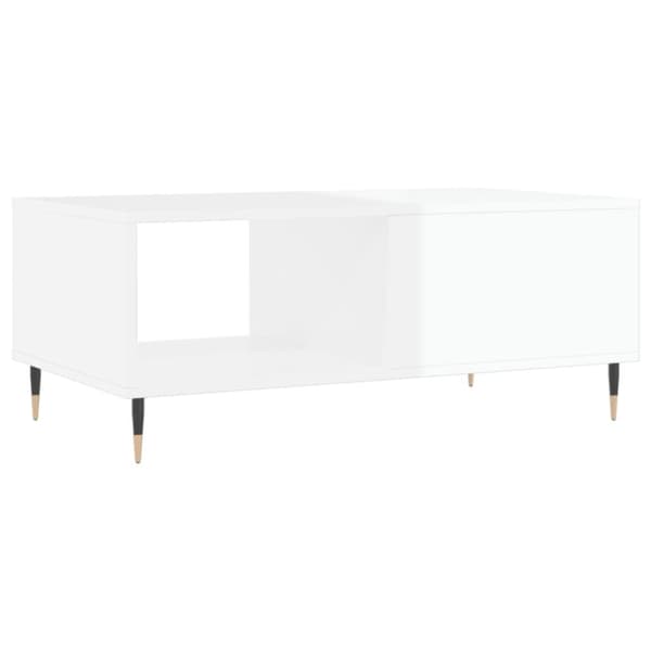 vidaXL Salongbord høyglans hvit 90x50x36,5 cm konstruert tre