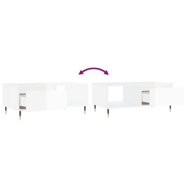 vidaXL Salongbord høyglans hvit 90x50x36,5 cm konstruert tre