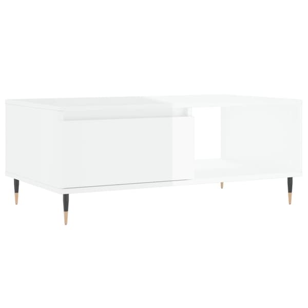 vidaXL Salongbord høyglans hvit 90x50x36,5 cm konstruert tre