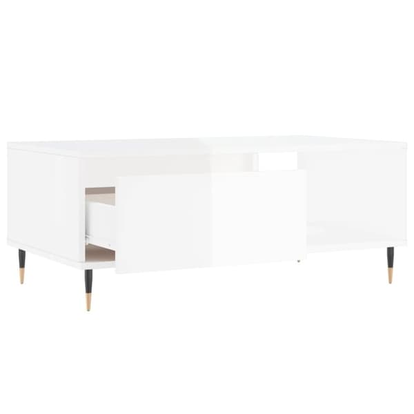 vidaXL Sohvapöytä korkeakiilto valkoinen 90x50x36,5 cm tekninen puu