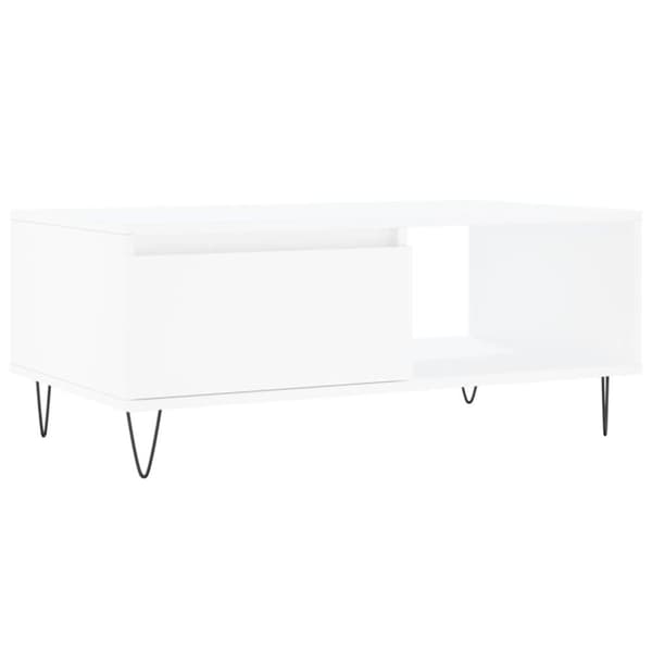 vidaXL Salongbord hvit 90x50x36,5 cm konstruert tre