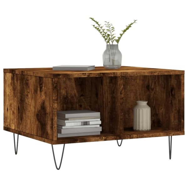 vidaXL Salongbord røkt eik 60x50x36,5 cm konstruert tre
