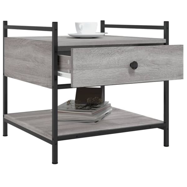 vidaXL sofabord 50x50x50 cm konstrueret træ grå sonoma-eg