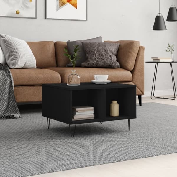 vidaXL Sohvapöytä musta 60x50x36,5 cm tekninen puu