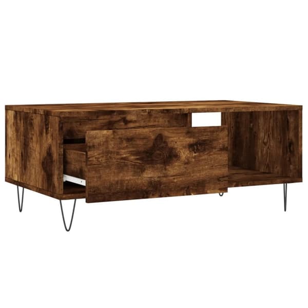 vidaXL Salongbord røkt eik 90x50x36,5 cm konstruert tre