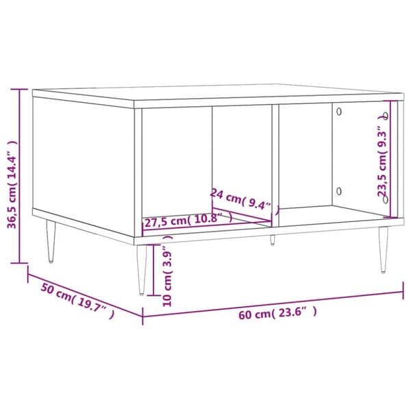 vidaXL sofabord 60x50x36,5 cm konstrueret træ betongrå