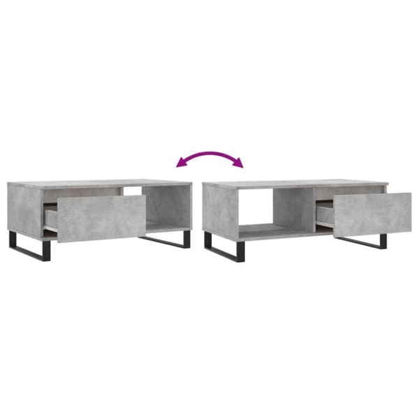 vidaXL Sohvapöytä betoninharmaa 90x50x36,5 cm tekninen puu