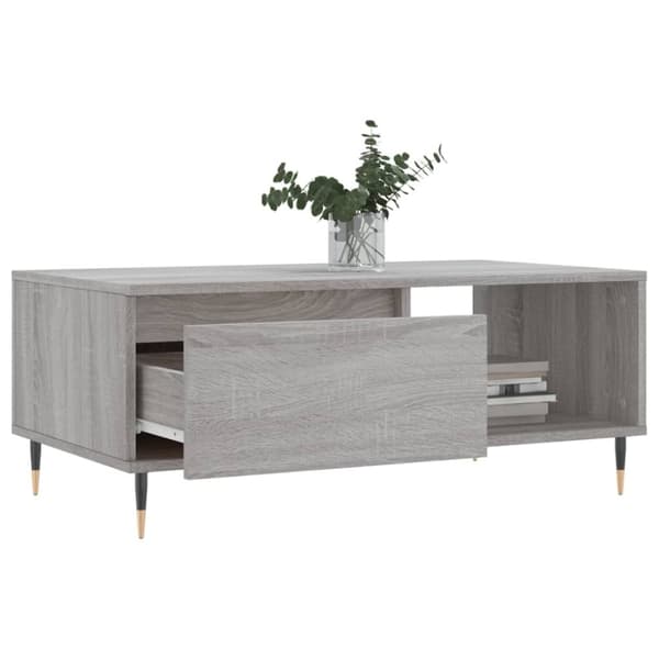 vidaXL Salongbord grå sonoma 90x50x36,5 cm konstruert tre
