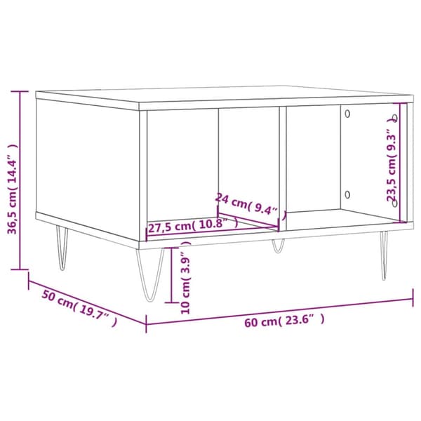 vidaXL sofabord 60x50x36,5 cm konstrueret træ hvid