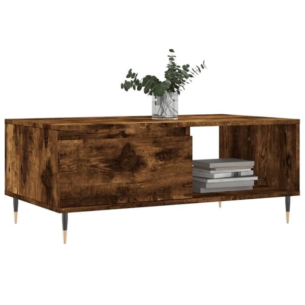 vidaXL Salongbord røkt eik 90x50x36,5 cm konstruert tre
