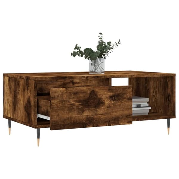 vidaXL Salongbord røkt eik 90x50x36,5 cm konstruert tre