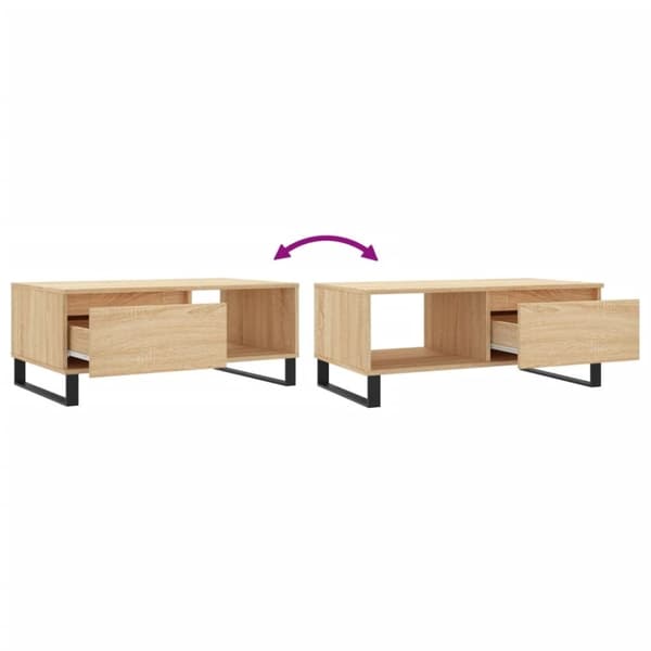 vidaXL sofabord 90x50x36,5 cm konstrueret træ sonoma-eg