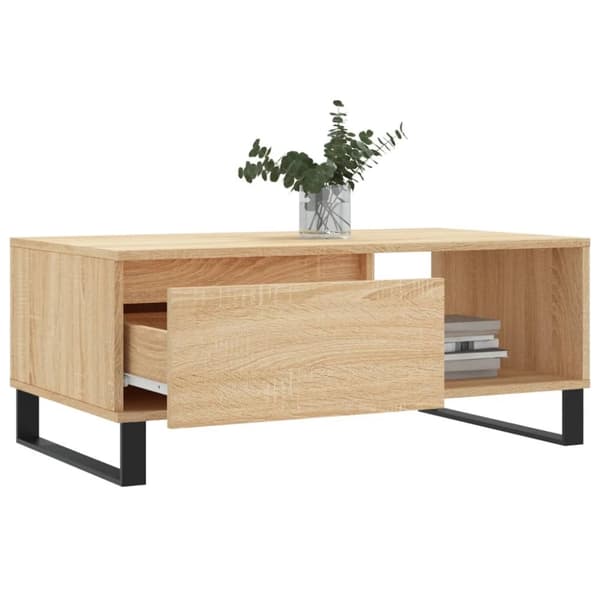 vidaXL Salongbord sonoma eik 90x50x36,5 cm konstruert tre